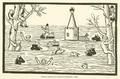 モンマスシャーの大洪水、1607年 作： English School